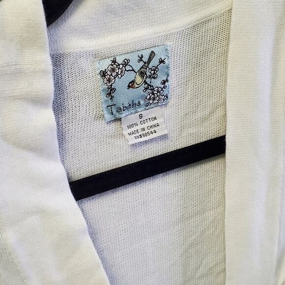 Tabitha by Anthropologie White Cotton Casual Short Sleeve Cardigan Size Small - Picture 4 of 8